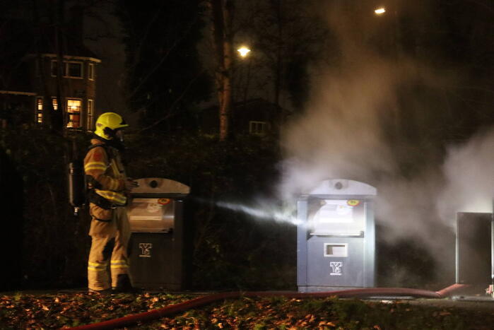Veel rookontwikkeling bij brand in container