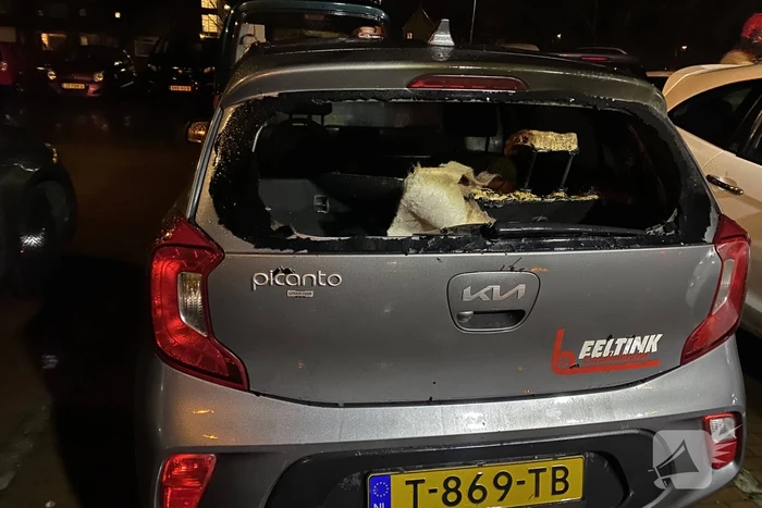Felle brand in geparkeerde auto