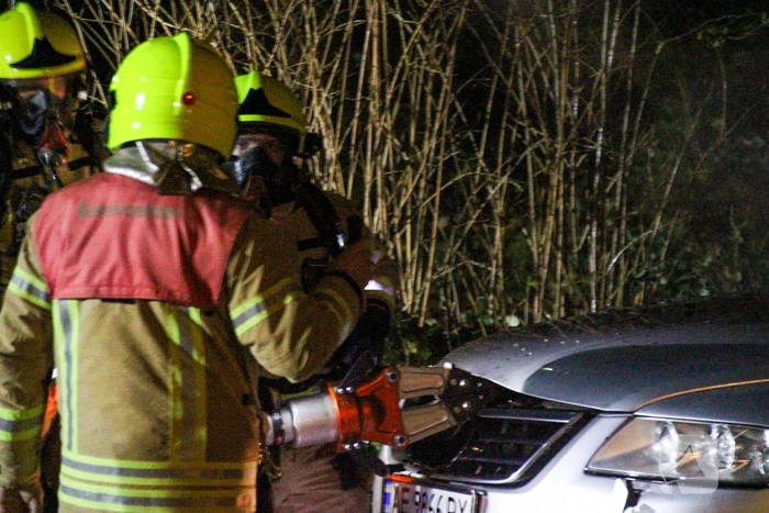 Geparkeerde auto uitgebrand