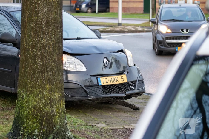 Automobilist rijdt op paal