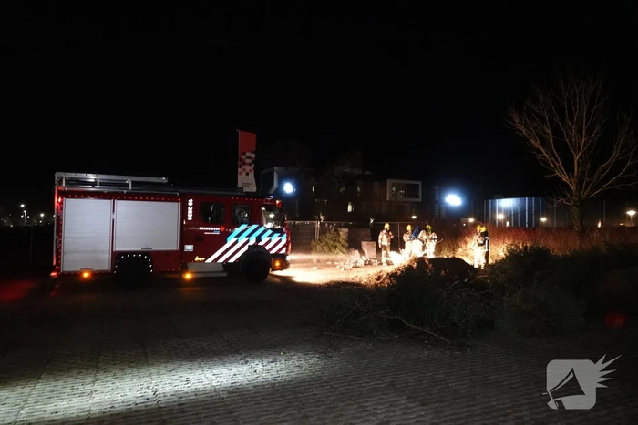 Kerstboom in brand gestoken