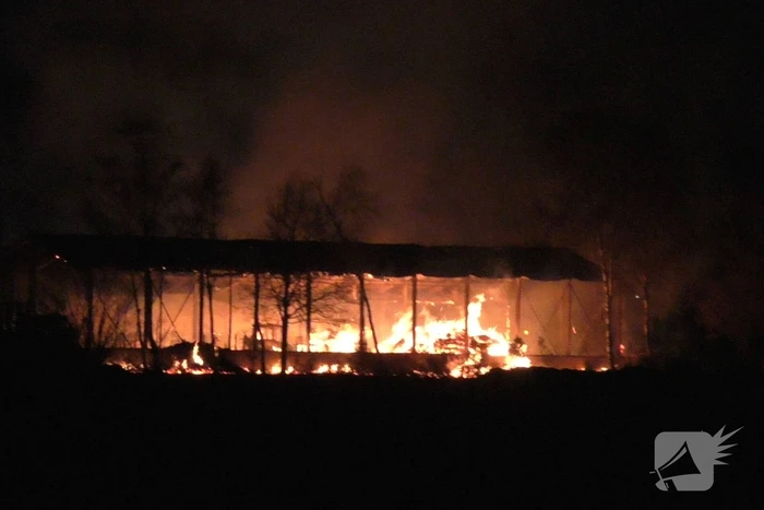 Grote brand in houtloods