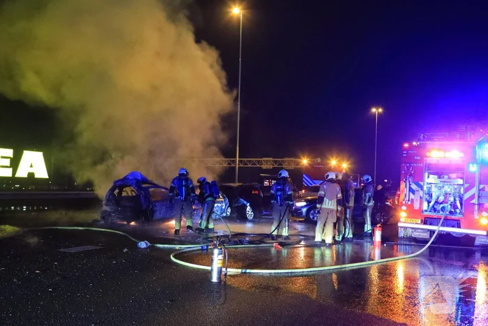 Brand na ernstig ongeval op snelweg