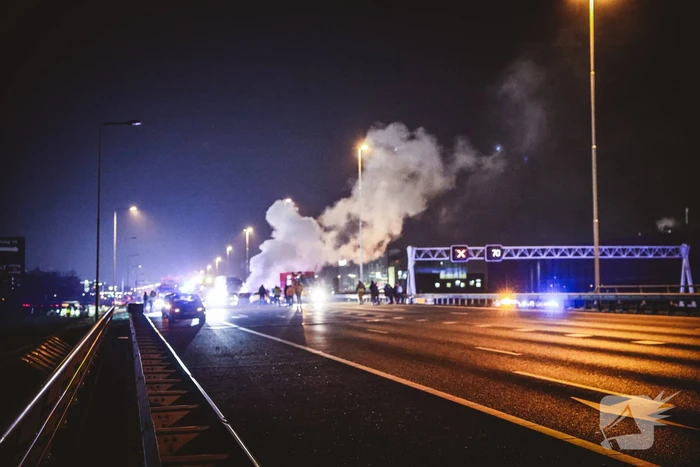 Brand na ernstig ongeval op snelweg