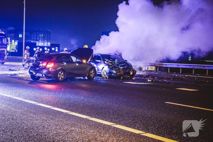 Brand na ernstig ongeval op snelweg