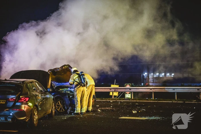 Brand na ernstig ongeval op snelweg
