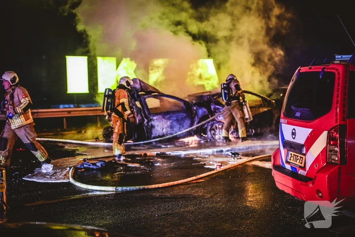 Brand na ernstig ongeval op snelweg
