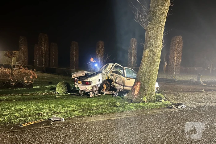 Bestuurder aangehouden na botsing met boom