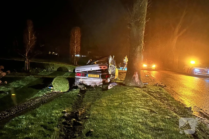 Bestuurder aangehouden na botsing met boom