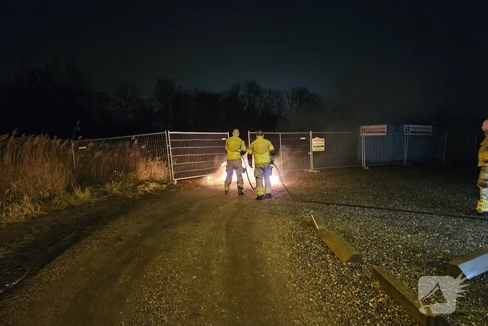 Brandweer blust pallet met afval