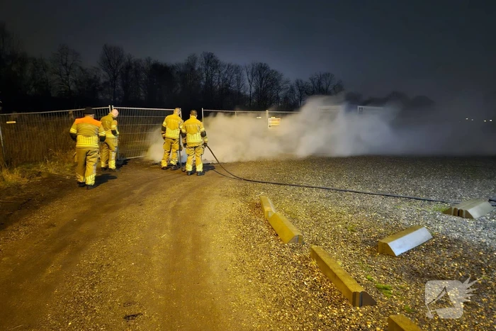 Brandweer blust pallet met afval