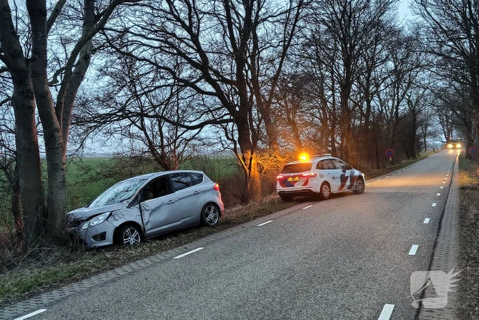 Automobilist gewond bij botsing met boom