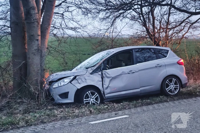 Automobilist gewond bij botsing met boom