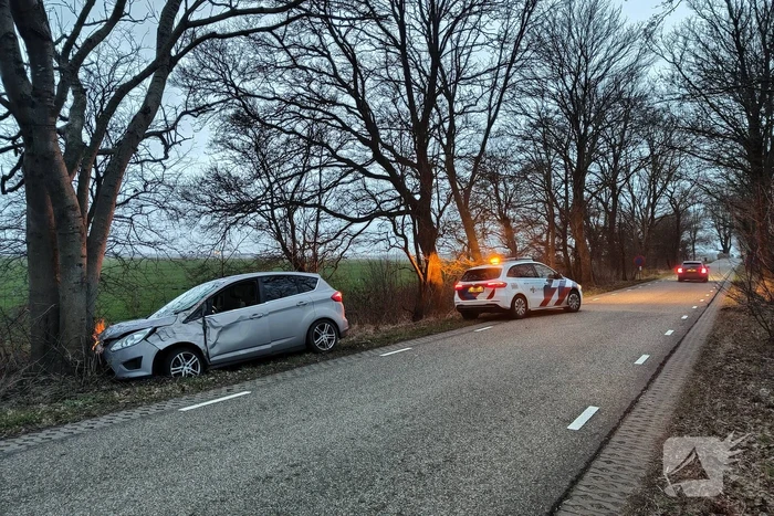 Automobilist gewond bij botsing met boom