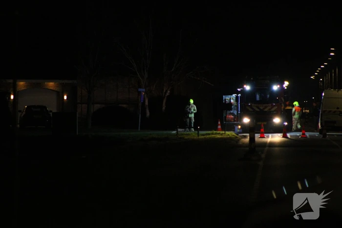 Grote gaslekkage door omver gereden gaskast