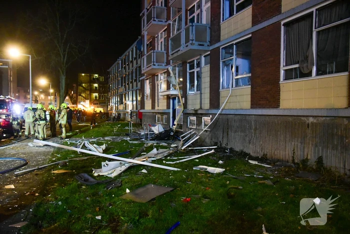Grote brand uitgebroken na explosie bij appartementencomplex