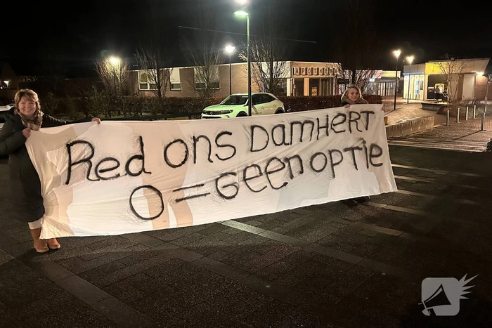 Protest tegen afschieten damherten