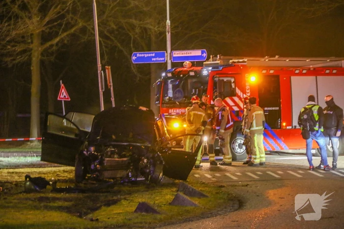 Achtervolging eindigt in ongeval met flinke schade