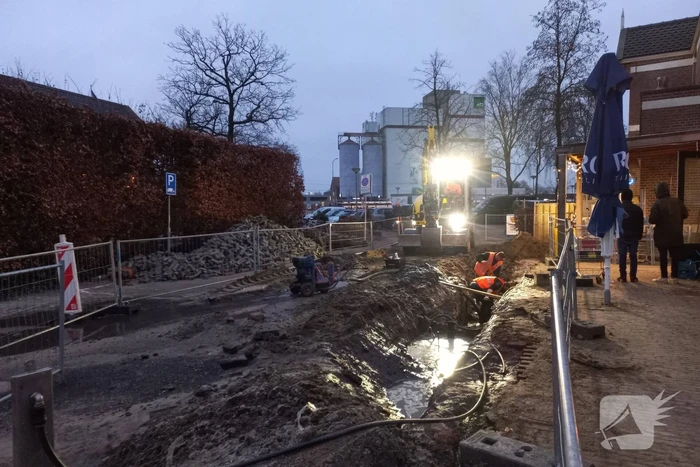 Flinke waterlekkage door breuk tijdens werkzaamheden