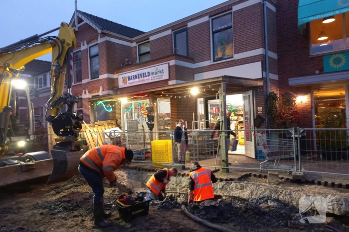 Flinke waterlekkage door breuk tijdens werkzaamheden