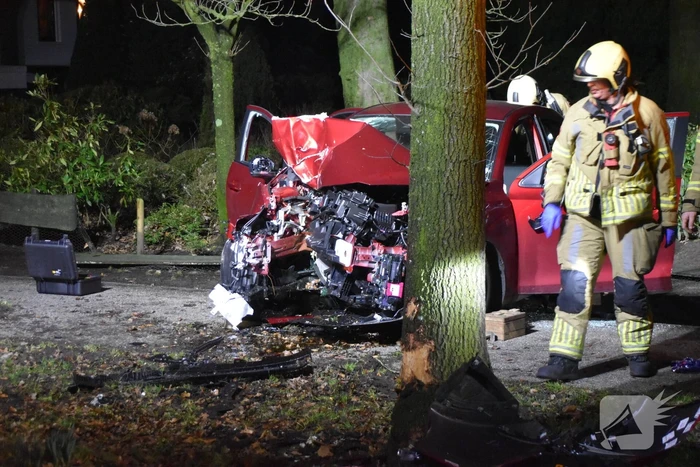 Automobilist ernstig gewond bij botsing met boom