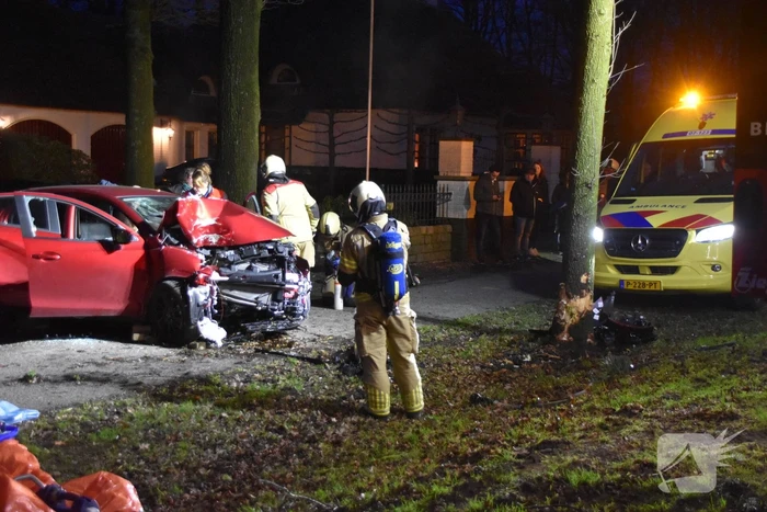 Automobilist ernstig gewond bij botsing met boom
