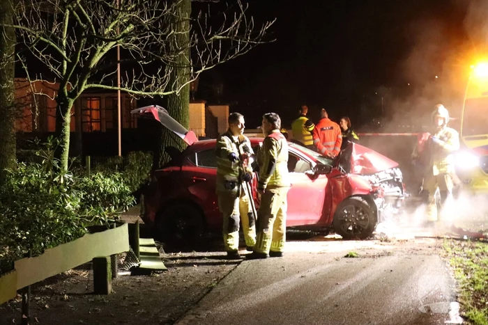Automobilist ernstig gewond bij botsing met boom