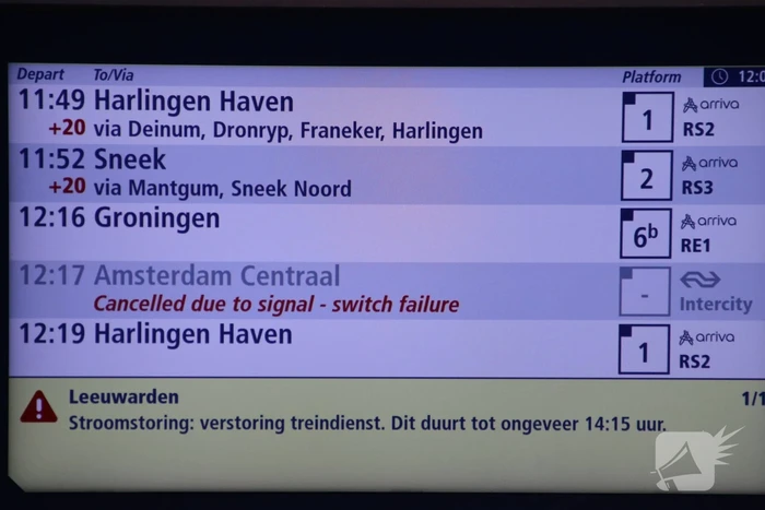 Geen treinverkeer en spoorweg geblokkeerd door stroomstoring