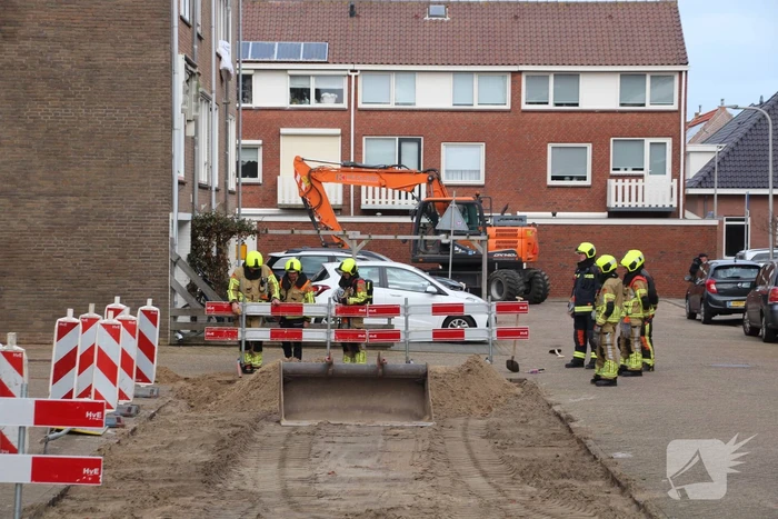 Gasleiding geraakt tijdens graafwerkzaamheden