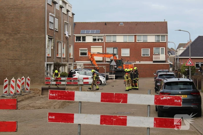 Gasleiding geraakt tijdens graafwerkzaamheden