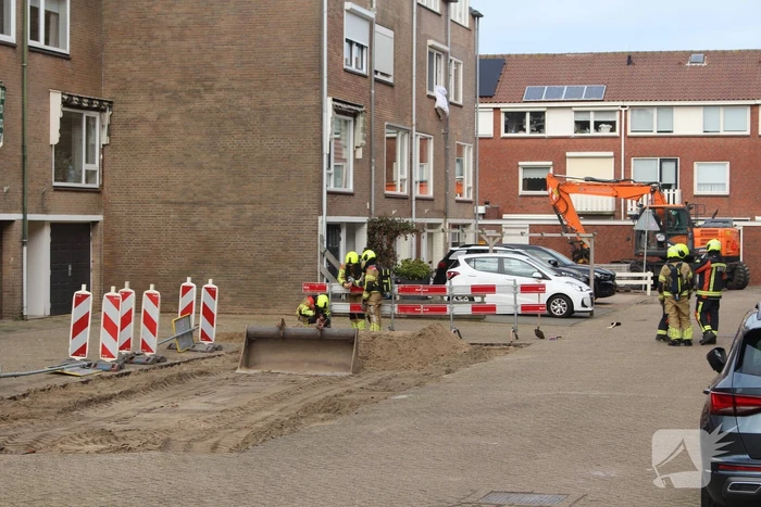 Gasleiding geraakt tijdens graafwerkzaamheden