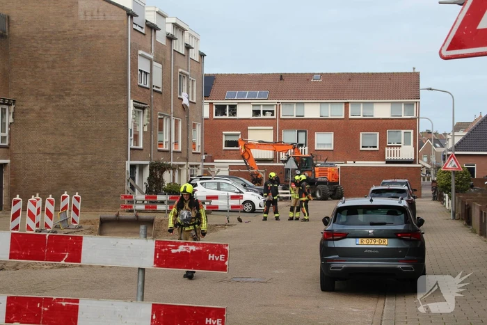 Gasleiding geraakt tijdens graafwerkzaamheden