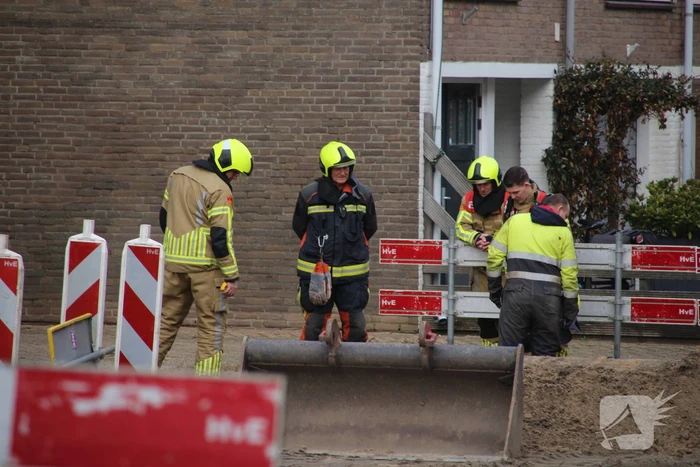 Gasleiding geraakt tijdens graafwerkzaamheden