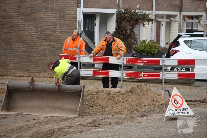 Gasleiding geraakt tijdens graafwerkzaamheden