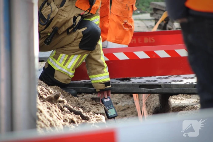 Gasleiding geraakt tijdens werkzaamheden