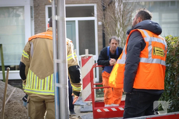 Gasleiding geraakt tijdens werkzaamheden