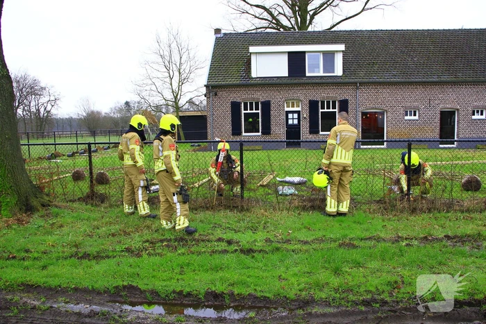 Gasleiding geraakt tijdens planten van bomen