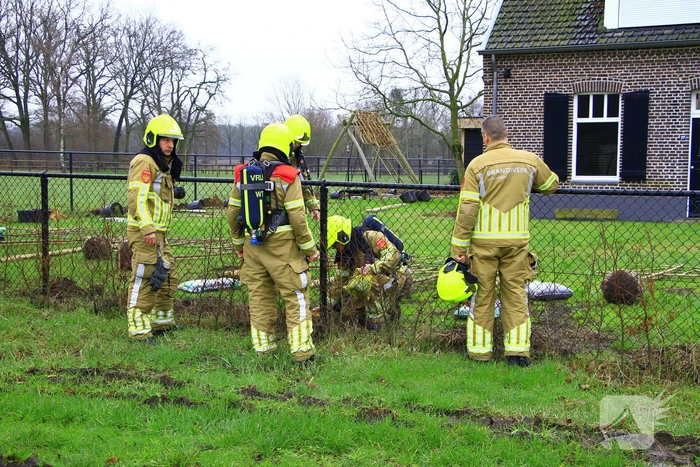 Gasleiding geraakt tijdens planten van bomen