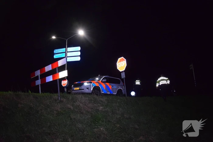 Gecrasht voertuig verdwenen bij aankomst van politie