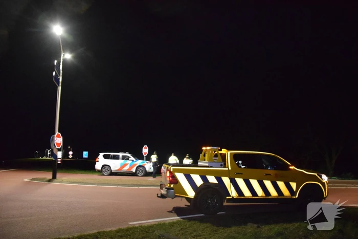 Gecrasht voertuig verdwenen bij aankomst van politie