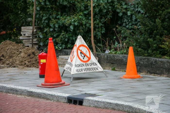 Gasleiding geraakt bij werkzaamheden