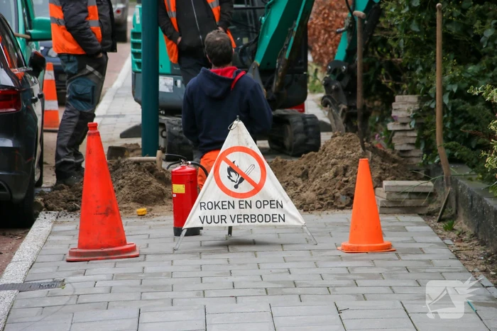 Gasleiding geraakt bij werkzaamheden