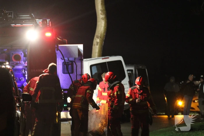 Bus botst frontaal tegen boom