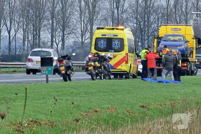 Motorrijder gewond bij ongeval op snelweg