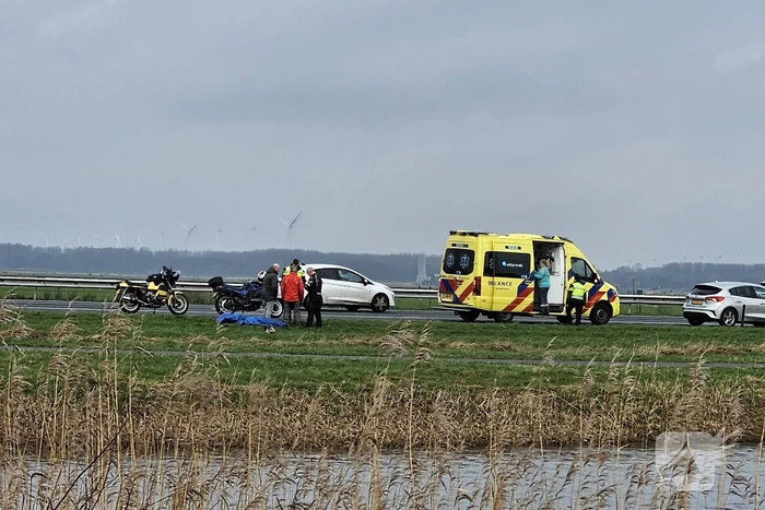 Motorrijder gewond bij ongeval op snelweg
