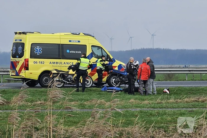 Motorrijder gewond bij ongeval op snelweg