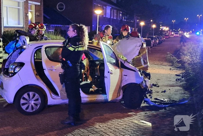 Ravage nadat automobilist over de kop slaat