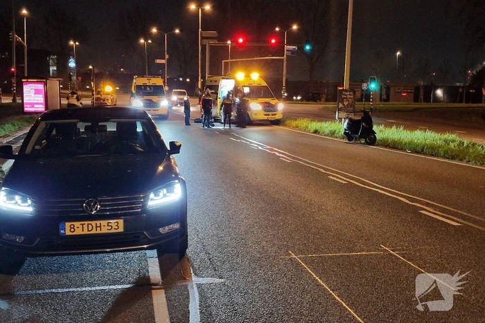 Scooterrijder gewond bij verkeersongeval