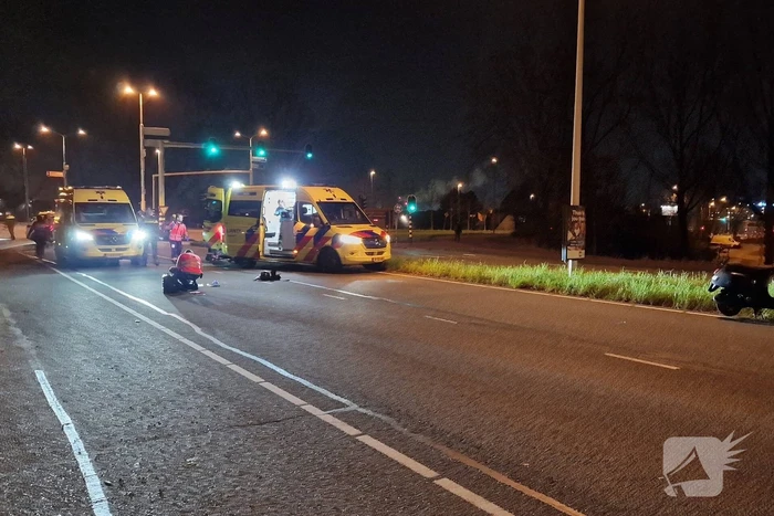 Scooterrijder gewond bij verkeersongeval