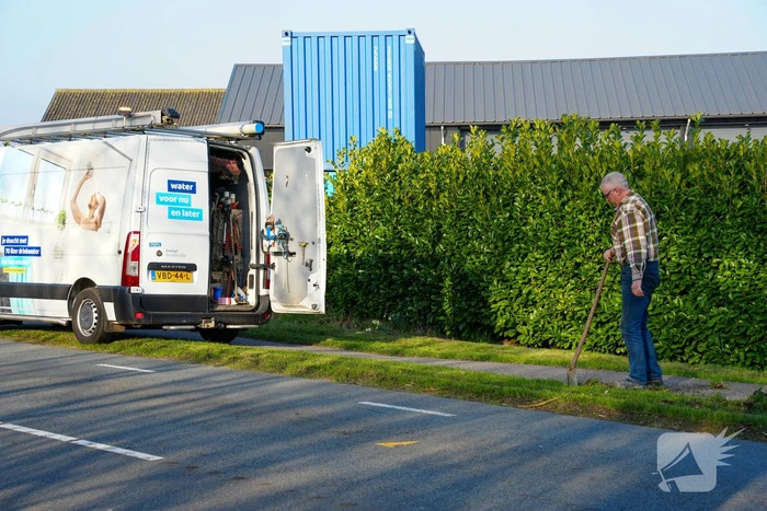 Waterlekkage langs fietspad